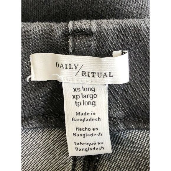 Daily Ritual Womens Pants Jogger Stretch Denim Jeans XS Long‎ Faded Black - Picture 6 of 8